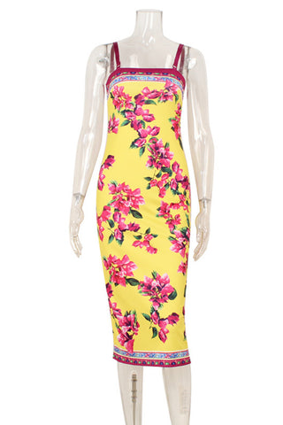 Floral Print Midi Vacation Dress