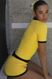 Button-Front Polo Short Set
