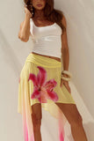 Floral Draped Midi Skirt