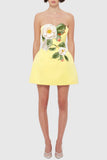 Floral Appliqué A-Line Dress