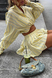 Striped Button-Up Short Set
