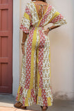 Patterned Wide-Leg Jumpsuit with Pockets
