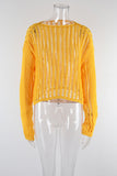 Open-Knit Long Sleeve Blouse
