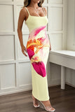 Floral Print Dress with Spaghetti Straps