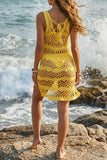 Lace-Up Crochet Beach Dress