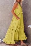 Sleeveless Ruffle Casual Dress