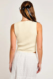 Lace-Up Ribbed Tank Top
