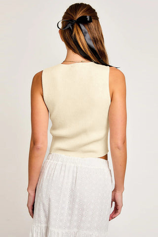 Lace-Up Ribbed Tank Top