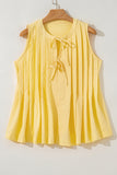 Bow Tie Pleated Sleeveless Top