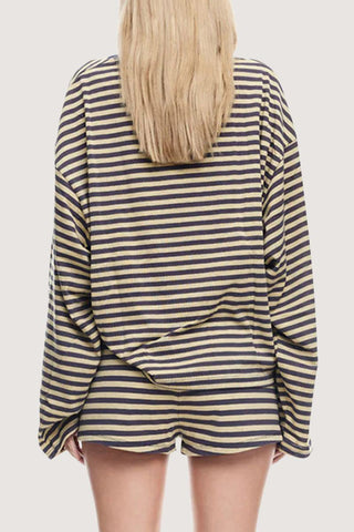 Striped Short Set with Long Sleeves