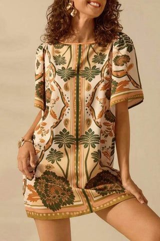 Nature Motif T-Shirt Mini Dress
