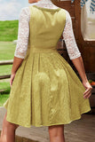 Patterned Bodice Casual Dress