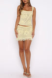 Crochet Fringe Skirt Set