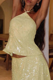 Halter Neck Sequin Tank Top