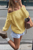 Off-Shoulder Cable Knit Sweater