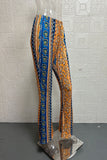 High-Waisted Patterned Flare Pants