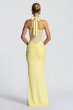 Halter Ruched Evening Gown