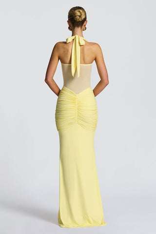 Halter Ruched Evening Gown