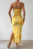 Strapless Tie-Dye Dress