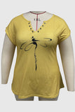 Dragonfly Graphic V-Neck T-Shirt