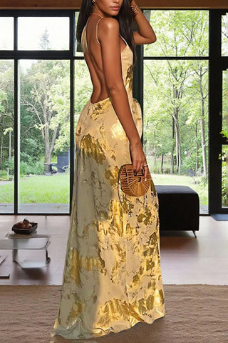 Sleek Spaghetti Strap Evening Gown