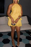 Tiered Ruffle Halter Dress