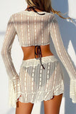 Sheer Ruffle Trim Skirt Set