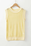 Hollowed Knit Round Neck Sweater Vest