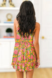 Halter Neck Floral Mini Dress
