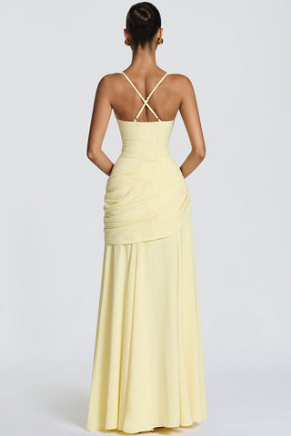 Ruched Strappy Maxi Dress