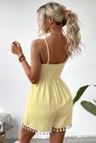 Bow Tie Front Tassel Trim Jumpsuit