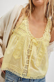 Lace-Trimmed Button-Front Tank