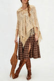 Fringe Knitted Poncho Wrap