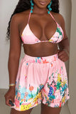 Tropical Print Three-Piece Short Set