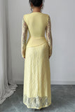 Lace Long Sleeve A-line Dress