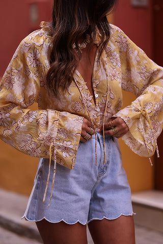 Flowy Floral Print Blouse