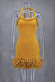 Textured Fringe Casual Dress