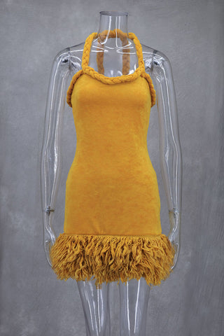 Textured Fringe Casual Dress