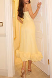 Spaghetti Strap Flounce Dress