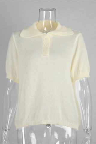 Polo Collar Knit T-Shirt