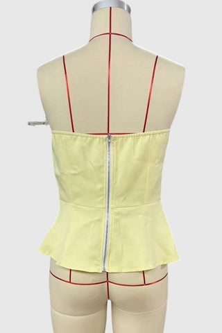 Strapless Floral Appliqué Top