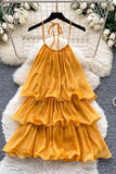 Tiered Ruffle Halter Dress