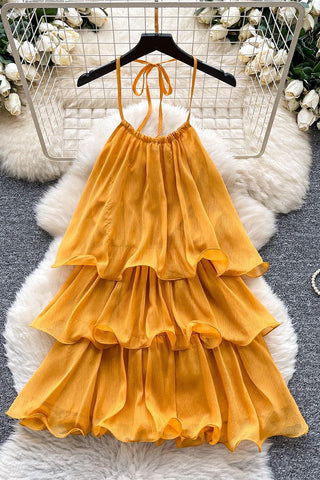 Tiered Ruffle Halter Dress
