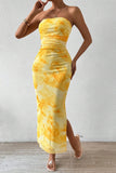 Strapless Tie-Dye Dress