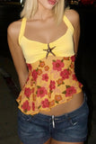 Halter Floral Star Tank Top