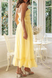 Ruffle Hem Bow Midi Dress