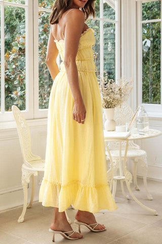 Ruffle Hem Bow Midi Dress