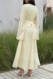 Long-Sleeve Ruffle Casual Dress
