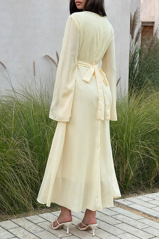 Long-Sleeve Ruffle Casual Dress