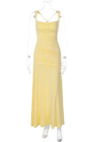Strappy Ruched Evening Gown